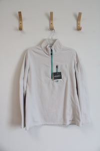 NEW Eddie Bauer White Quarter Zip Fleece Sweatshirt | XL