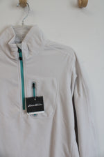 NEW Eddie Bauer White Quarter Zip Fleece Sweatshirt | XL