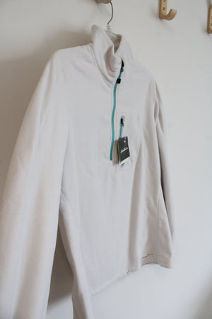 NEW Eddie Bauer White Quarter Zip Fleece Sweatshirt | XL