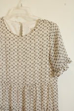 Pink Blush Black & White Chiffon Dress | S