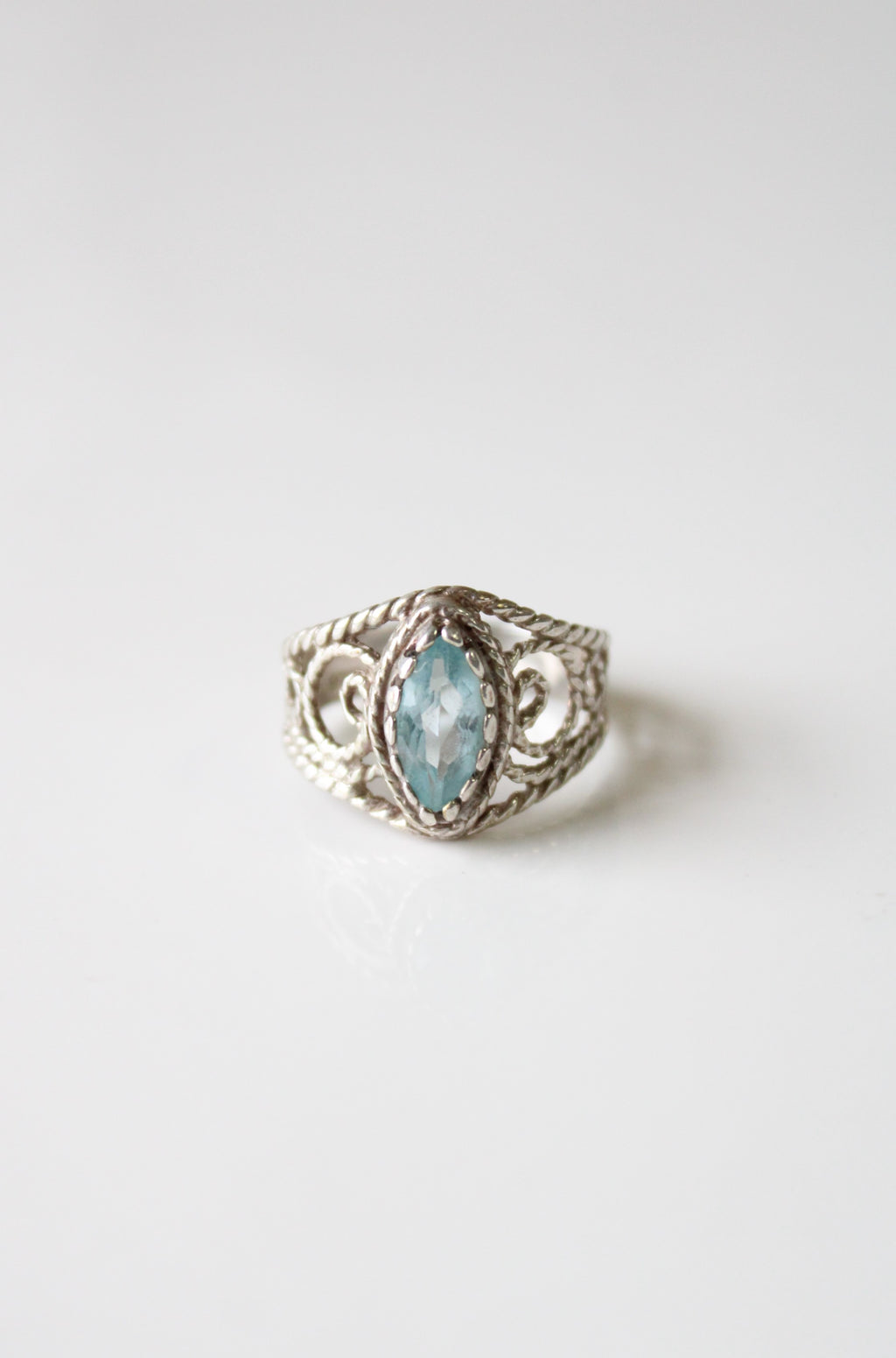 Aquamarine Sterling Silver Ring | Size 7