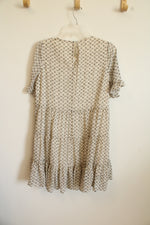 Pink Blush Black & White Chiffon Dress | S