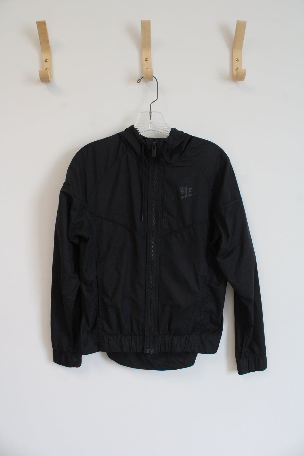 Nike Black Full Zip Windbreaker | XS