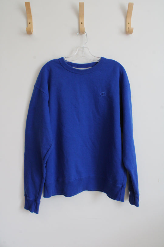 Champion Cobalt Blue Crewneck Sweatshirt | L
