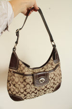 Coach Hampton Signature Hobo Brown & Tan Purse
