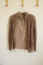 NEW J.Crew Tan Lace Button Down Top & Cami Set | 2