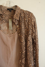 NEW J.Crew Tan Lace Button Down Top & Cami Set | 2