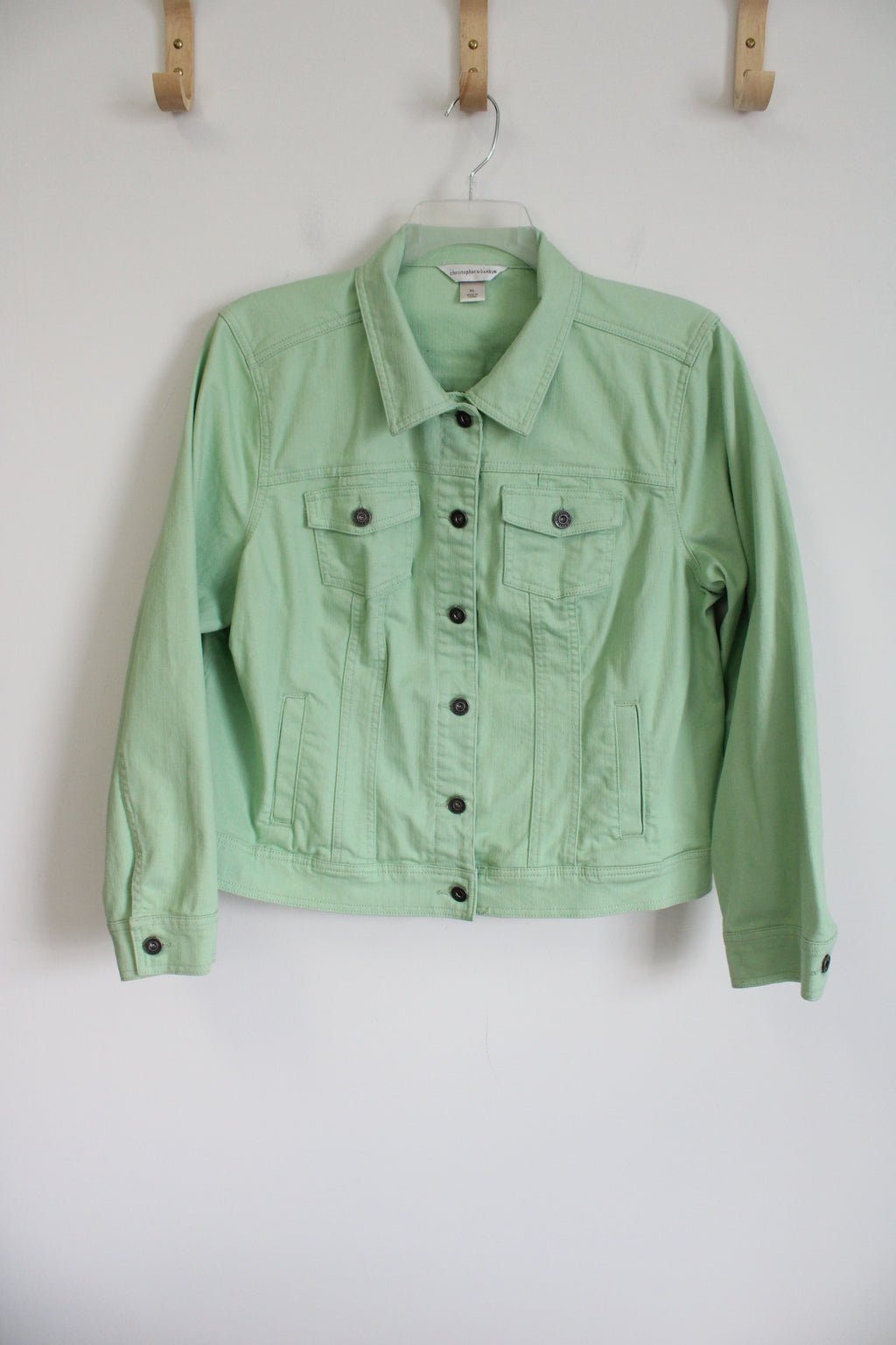 Christopher & Bank Green Denim Jacket | XL