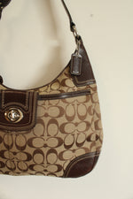 Coach Hampton Signature Hobo Brown & Tan Purse
