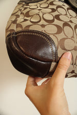 Coach Hampton Signature Hobo Brown & Tan Purse