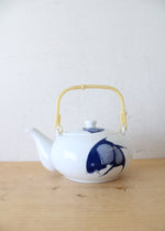 Vintage Chinese Koi Fish Blue & White Porcelain Tea Set