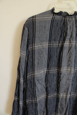 NEW Nic & Zoe Navy Blue Plaid Blouse | L
