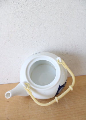 Vintage Chinese Koi Fish Blue & White Porcelain Tea Set