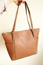 Michael Kors Charlotte Large Saffiano Leather Top Zip Tote