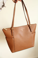 Michael Kors Charlotte Large Saffiano Leather Top Zip Tote