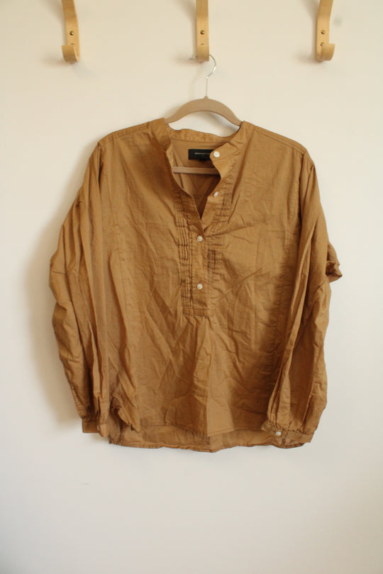 Banana Republic Tan Cotton Blouse | L
