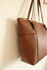 Michael Kors Charlotte Large Saffiano Leather Top Zip Tote