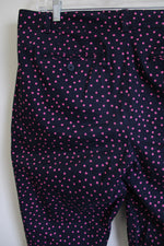 Talbots Weekend Chino Dark Navy Blue Pink Polka Dot Pant | 10
