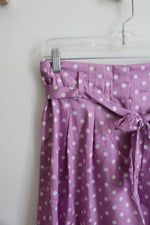 NEW Zara Purple & White Dotted Flowy Satin Shorts | S