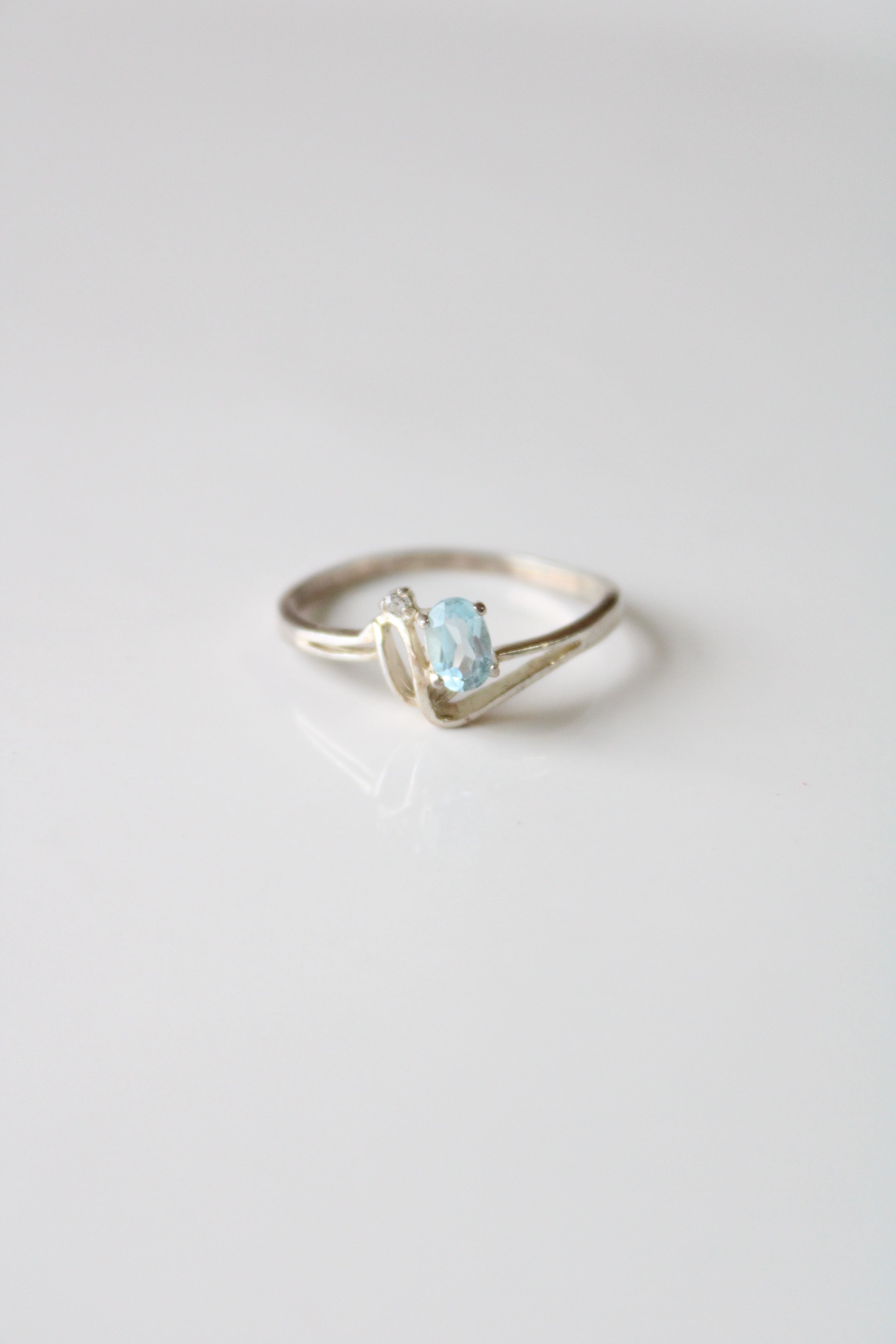 Aquamarine Sterling Silver Ring | Size 11