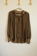 NEW Tommy Hilfiger Green Patterned Long Sleeve Blouse | L