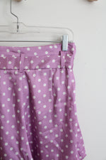NEW Zara Purple & White Dotted Flowy Satin Shorts | S