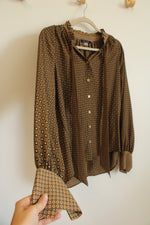 NEW Tommy Hilfiger Green Patterned Long Sleeve Blouse | L