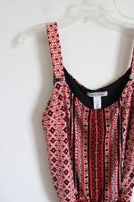 White House Black Market Red Black & White Patterned Romper | 4