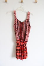 White House Black Market Red Black & White Patterned Romper | 4