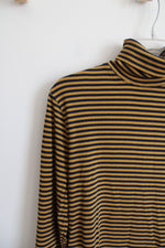 Preswick & Moore Blue & Yellow Striped Turtleneck Long Sleeved Top | S
