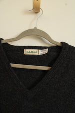 L.L. Bean Charcoal Gray V-Neck Sweater | M