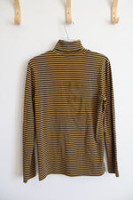 Preswick & Moore Blue & Yellow Striped Turtleneck Long Sleeved Top | S