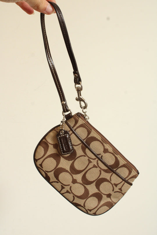 Coach Signature Jacquard Small Wristlet Wallet