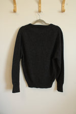 L.L. Bean Charcoal Gray V-Neck Sweater | M