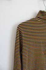 Preswick & Moore Blue & Yellow Striped Turtleneck Long Sleeved Top | S