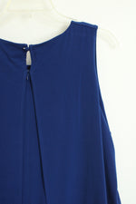 Chico's Royal Blue Slinky Back keyhole Asymmetrical Jumpsuit | 2