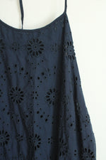 Time and Tru Navy Blue Eyelet Halter Dress |  XL