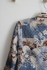 Alfred Dunner Brown & Blue Floral Quilted Silk Jacket | 8P
