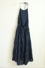 Time and Tru Navy Blue Eyelet Halter Dress |  XL