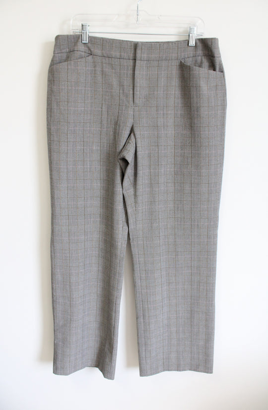 Rafaella Gray Plaid Trouser Pants | 14