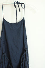 Time and Tru Navy Blue Eyelet Halter Dress |  XL