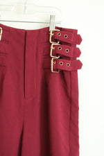 4th + Reckless 2-Piece Burgundy Set High-Waisted Palazzo Pants and Matching Crop Top | 2