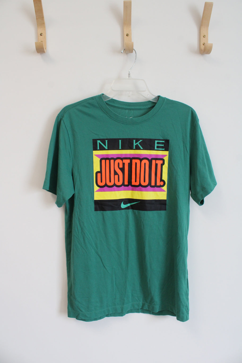 Nike The Nike Tee Dri-Fit Color Block Just Do It Green Shirt | S
