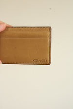 Coach Sand Tan Leather Card Case Mini Wallet