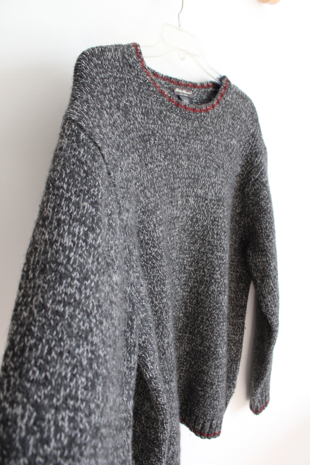 Eddie Bauer Vintage Wool Blend Gray Red Edged Sweater | XXXL