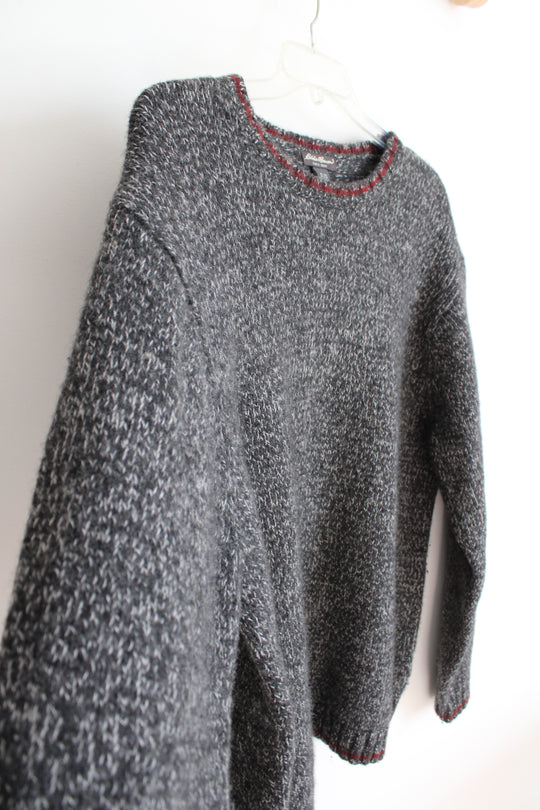Eddie Bauer Vintage Wool Blend Gray Red Edged Sweater | XXXL