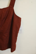 NEW Time & Tru Burnt Orange Redwood Bark Linen Blend Tank | XL