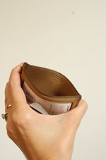 Coach Sand Tan Leather Card Case Mini Wallet