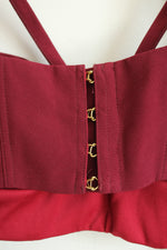 4th + Reckless 2-Piece Burgundy Set High-Waisted Palazzo Pants and Matching Crop Top | 2