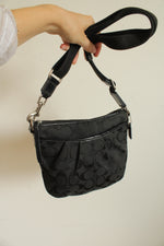Coach Black Jacquard Signature Logo Adjustable Crossbody Bag